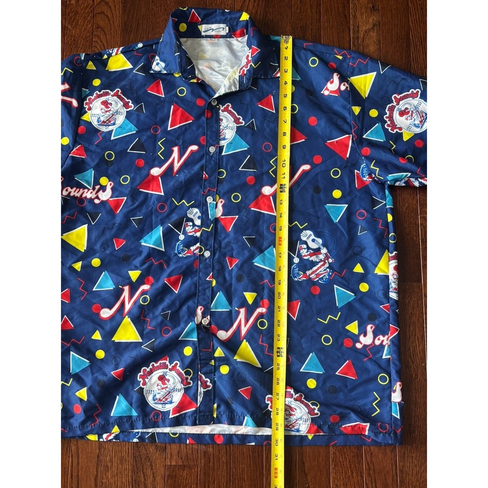 Nashville‎ Sounds All Over Print Shirt Mens Blue Logo Button Up Short Sleeve XL - Picture 4 of 5